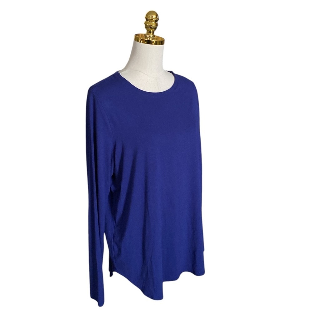 EILEEN FISHER | Women’s Soft Jersey Round Neck Curved Hem Top Size XL - Picture 3 of 7